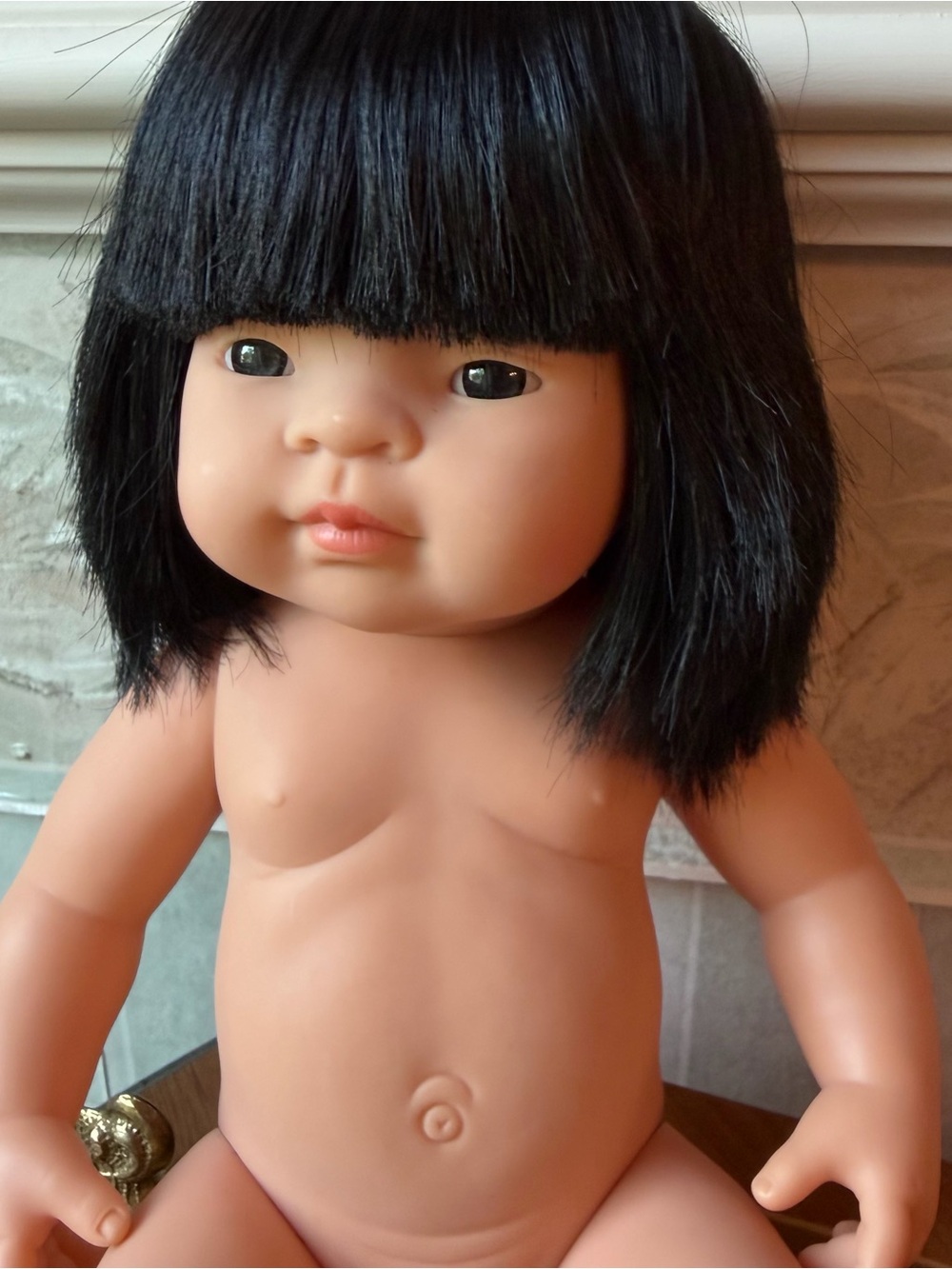 Miniland Doll 15'' Asian Girl (Polybag) - Made in Spain, Anatomically Correct